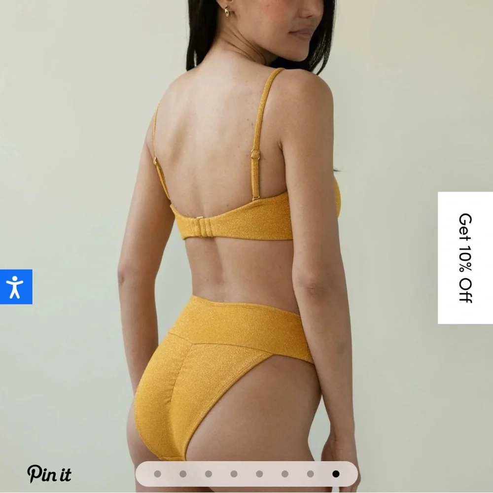 Montce Gold High-Waist Bandeau Bikini
